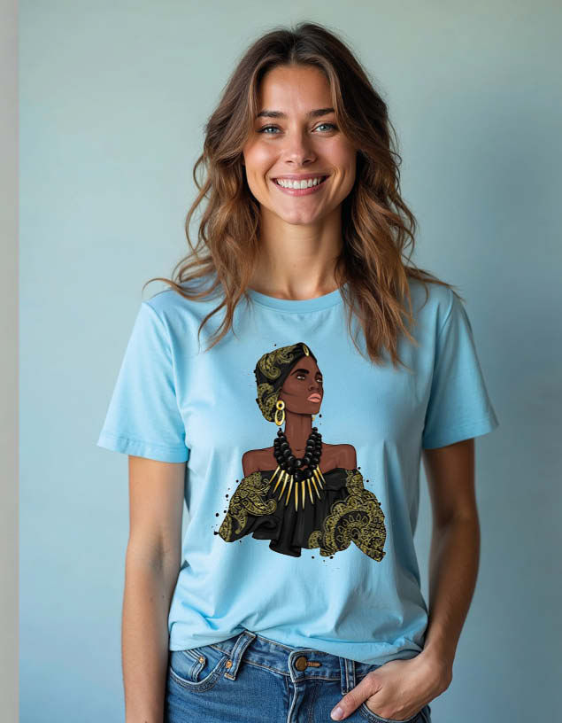 African Queen Casual Unisex Printed Graphic T-Shirt for Mens,Womens & Kids