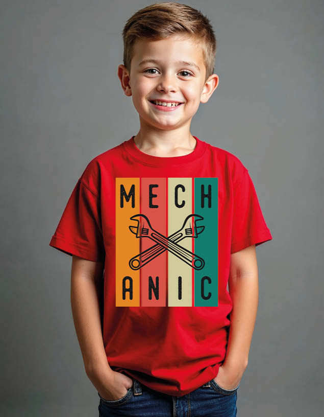 Thumbnail: Mechanic Unisex Printed Graphic T-shirt