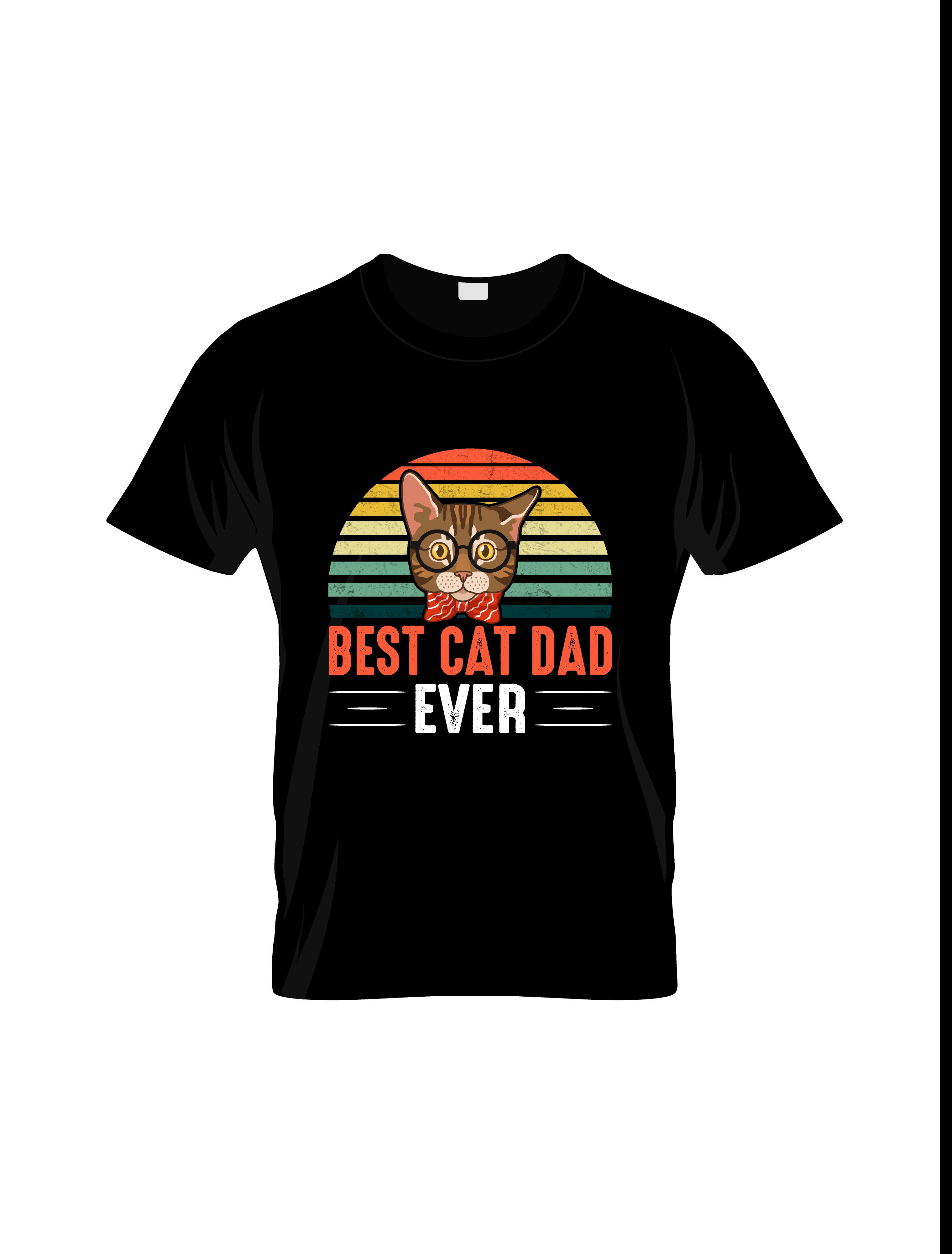 best cat dad ever typography printed t shirts