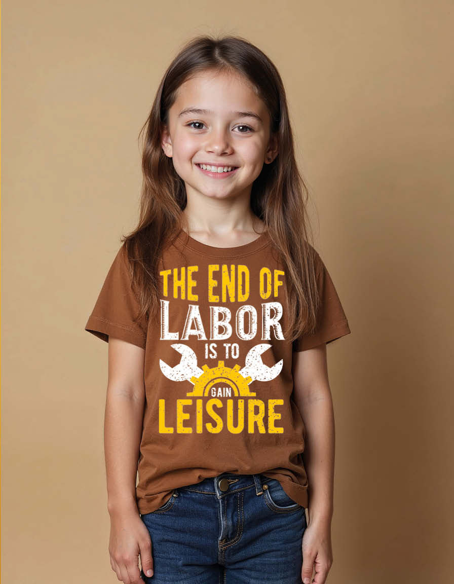 The end of labour is to leisure Unisex Printed Graphic T-shirt