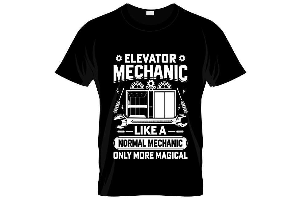 elevator mechanic like a normal mechanic only typography printed t shir