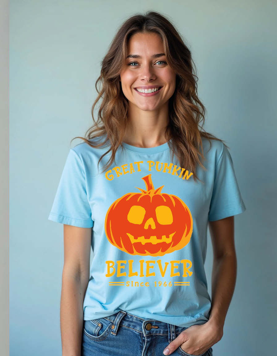 Thumbnail: great pumpkin believer Unisex Printed Graphic T-Shirt for Mens,Womens & Kids