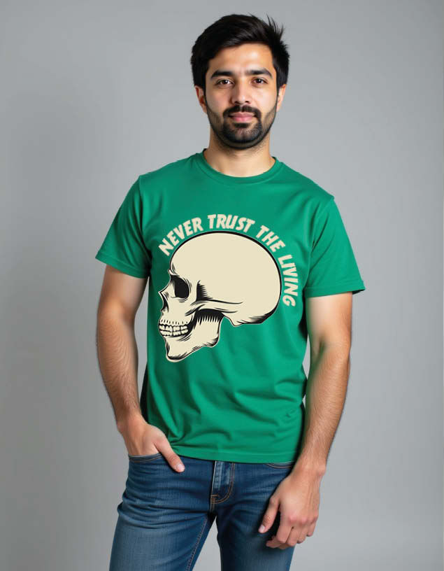 Thumbnail: never trust the living Unisex Printed Graphic T-Shirt for Mens,Womens & Kids