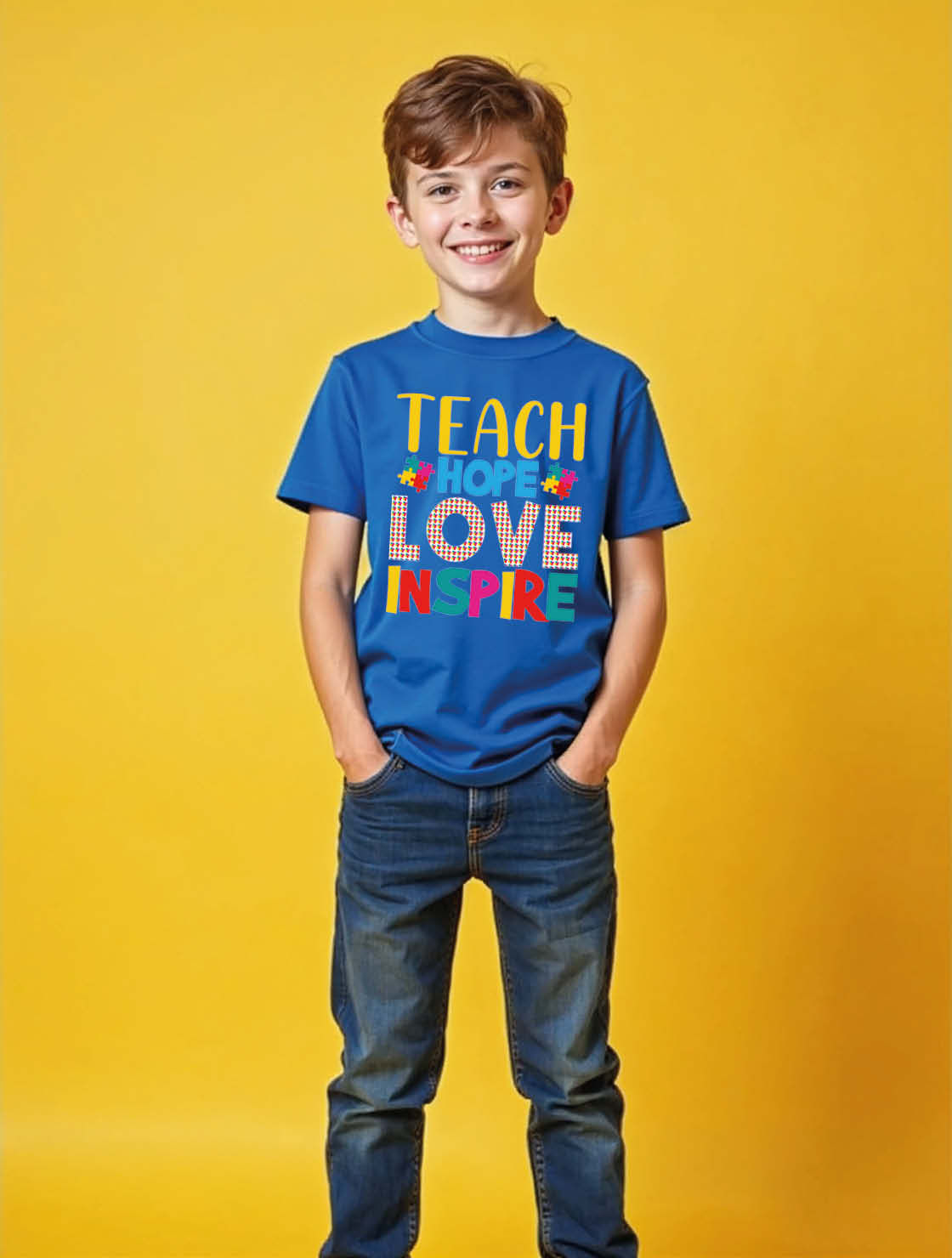 teach hope love inspire Unisex Printed Graphic T-Shirt For Mens Womens & Kids