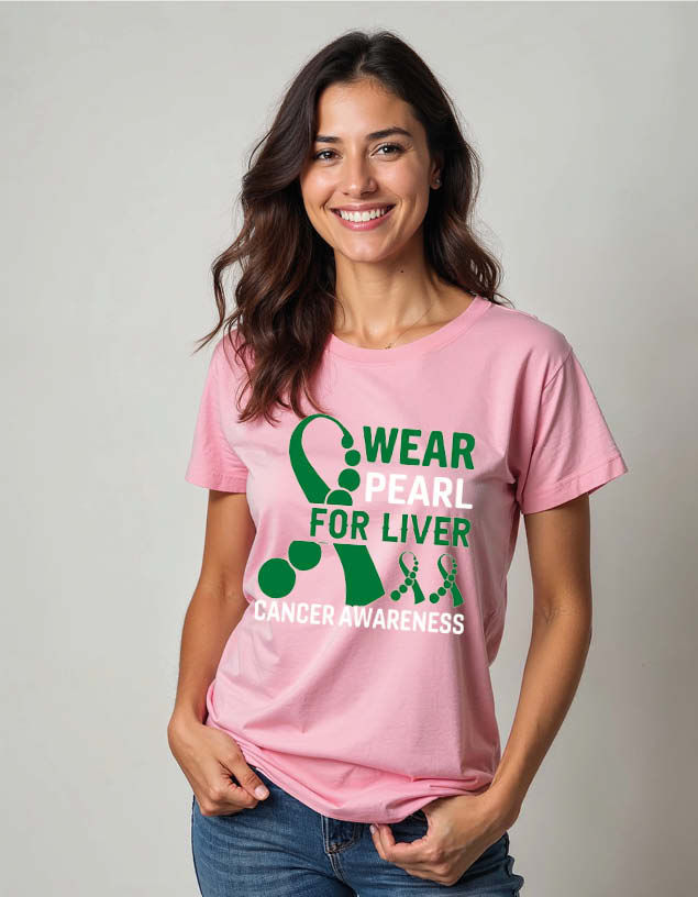 Thumbnail: wear pearl for liver cancer awareness Unisex Printed Graphic T-Shirt