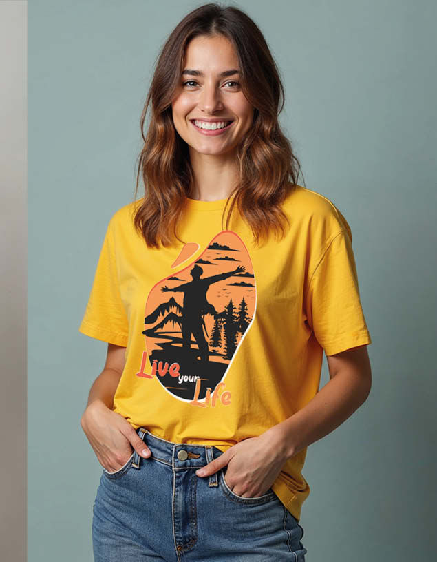 live your life Unisex Printed Graphic T-Shirt For Mens Womens & Kids