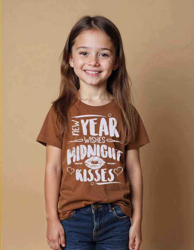 year wishes midnight kisses Unisex Printed Graphic T-Shirt for Mens,Womens & Kid