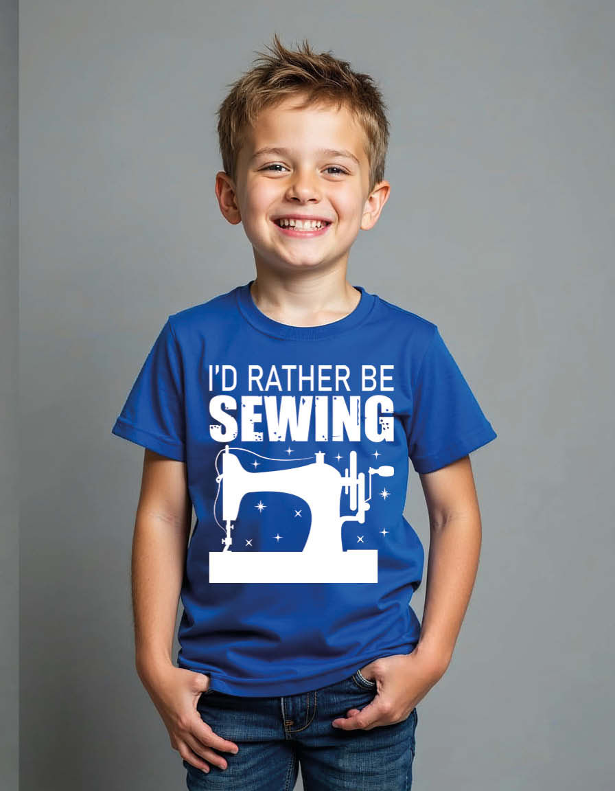 Thumbnail: i'd rather be sewing Unisex Printed Graphic T-Shirt For Mens, Womens & Kids
