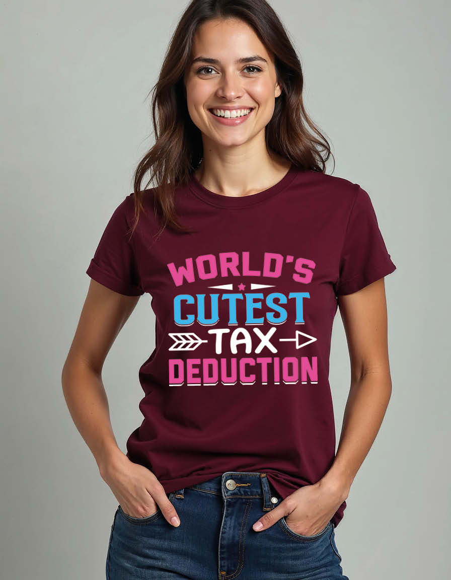 Thumbnail: world's cutest tax deduction Unisex Printed Graphic Tees For Mens, Womens & Kids