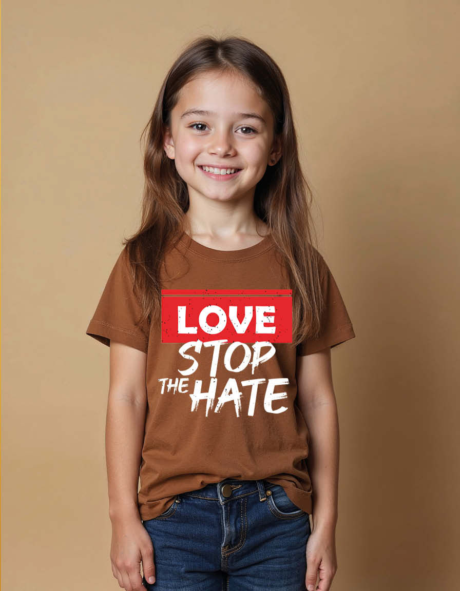 Thumbnail: Love stop the hate Unisex Printed Graphic T-shirt