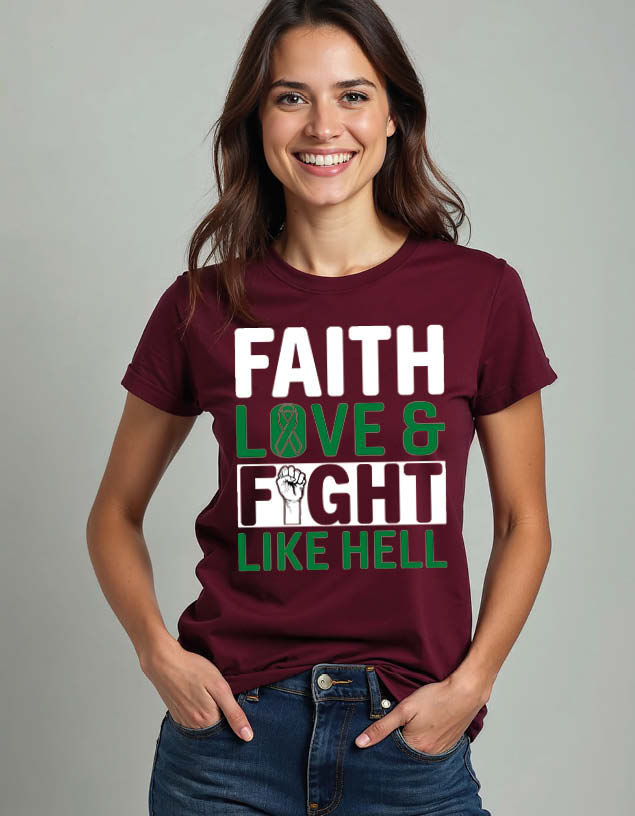 Thumbnail: faith love & fight like hell Unisex Printed Graphic Tees For Mens Womens & Kids