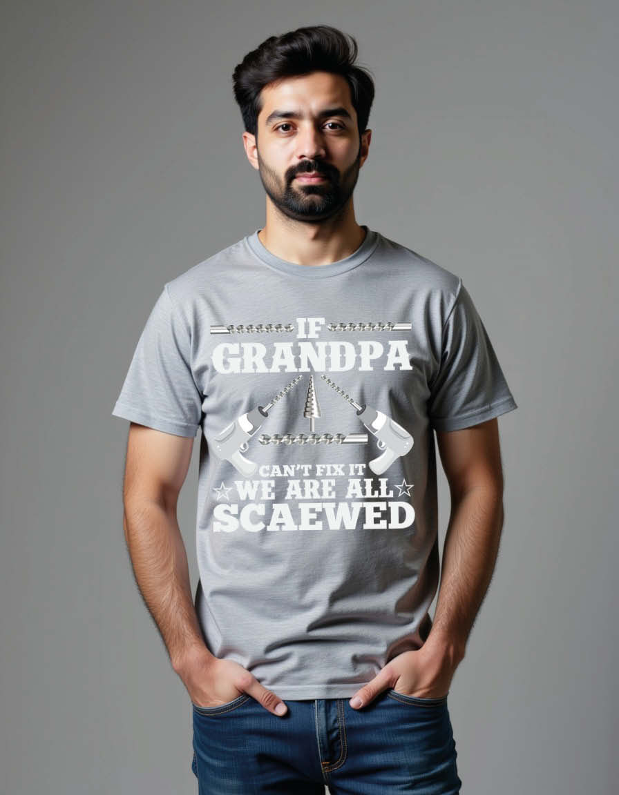 Thumbnail: if grandpa can't fix it we are all scaewed Unisex Printed Graphic T-Shirt