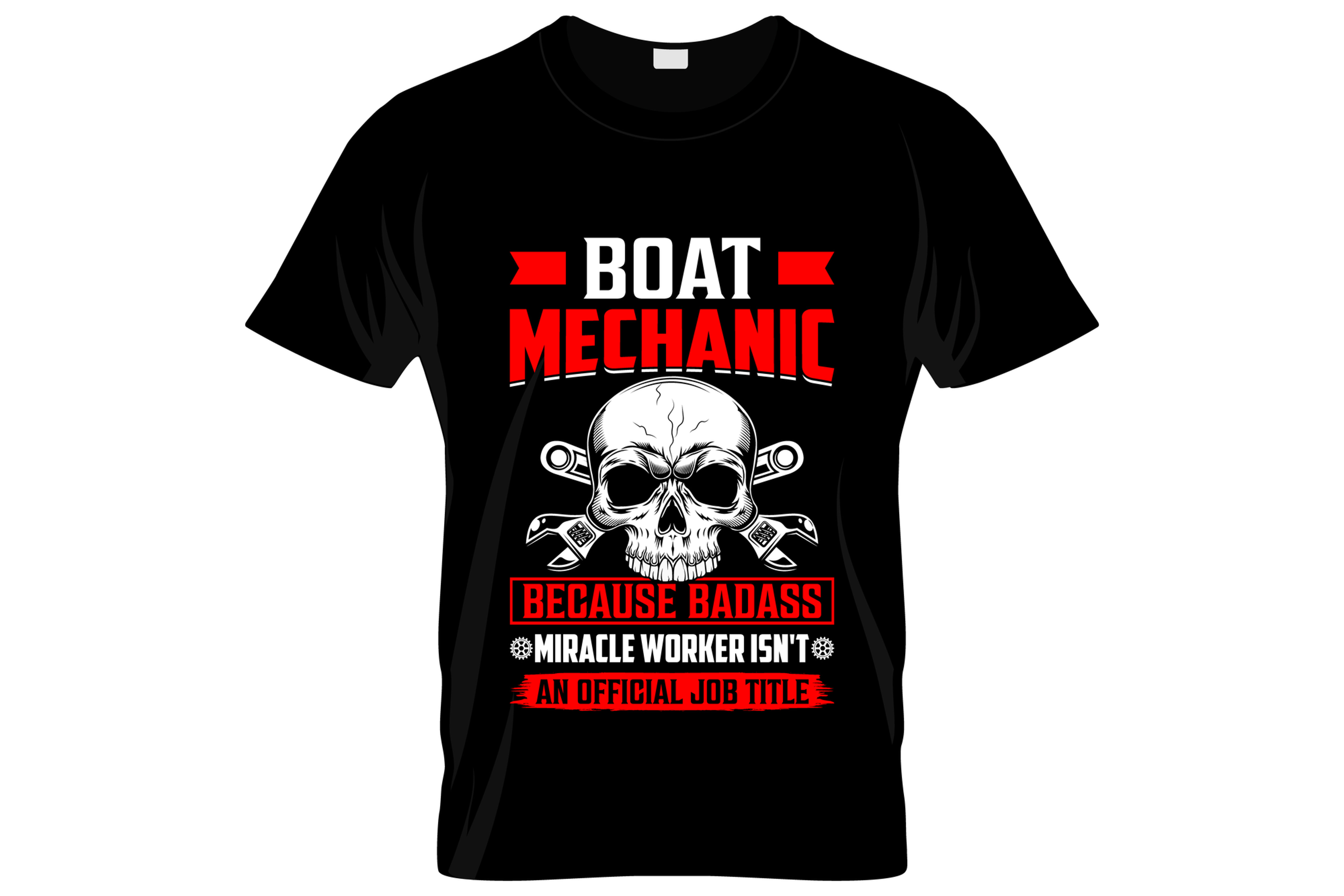 boat mechanic an official job title graphic printed t shirt.