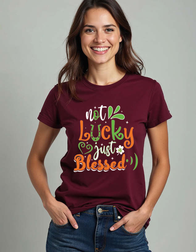 not lucky just blessed Unisex Printed Graphic T-Shirt for Mens,Womens & Kids