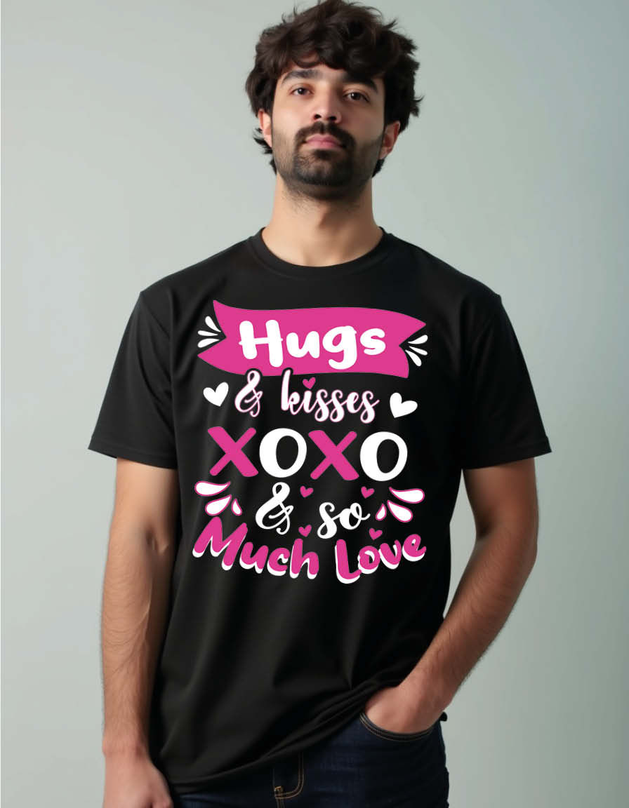 Thumbnail: hugs & kisses is so much love Vintage Unisex Printed Graphic T-Shirt