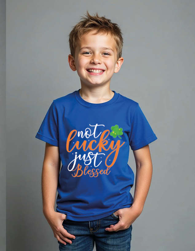 not lucky just blessed Unisex Printed Graphic T-Shirt for Mens,Womens & Kids