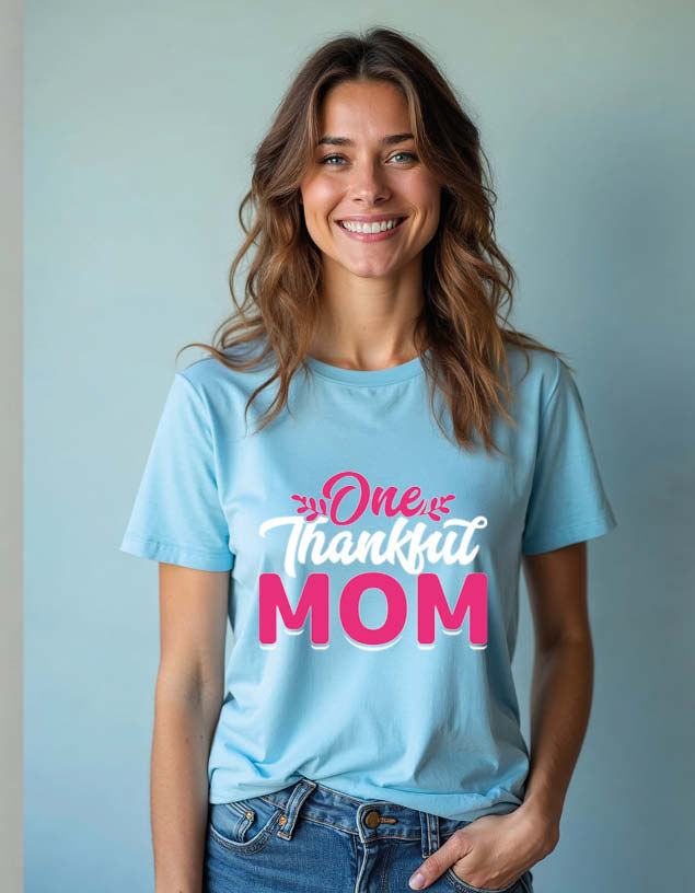 Thumbnail: One thankful mom Unisex Printed Graphic T-Shirt