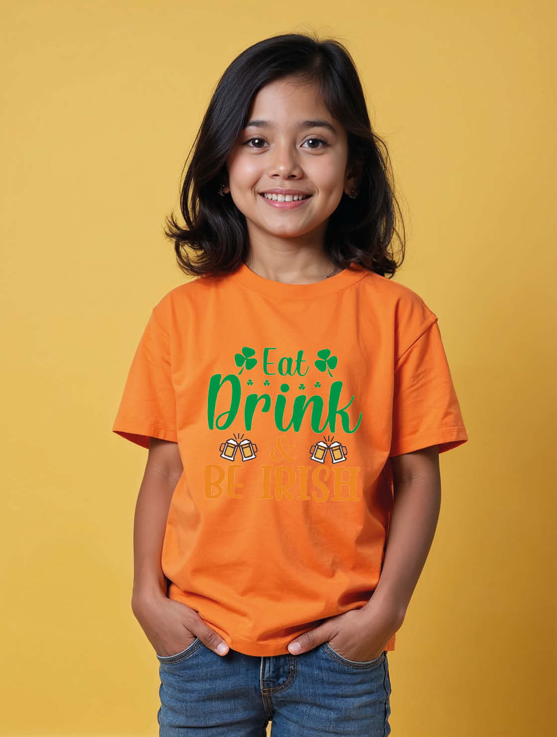 eat drink & be irish Unisex Printed Graphic T-Shirt For Mens Womens & Kids