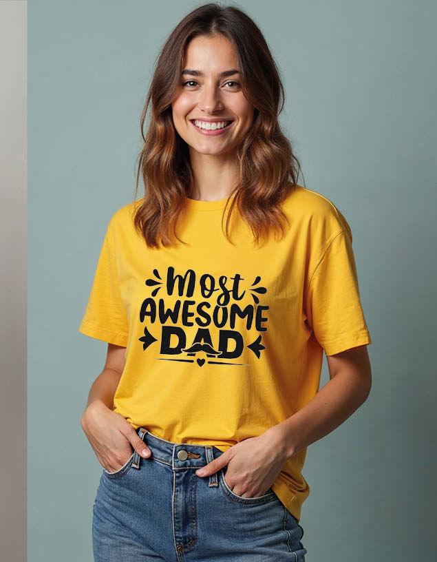 most awesome dad Unisex Printed Graphic T-Shirt For Mens, Womens & Kids