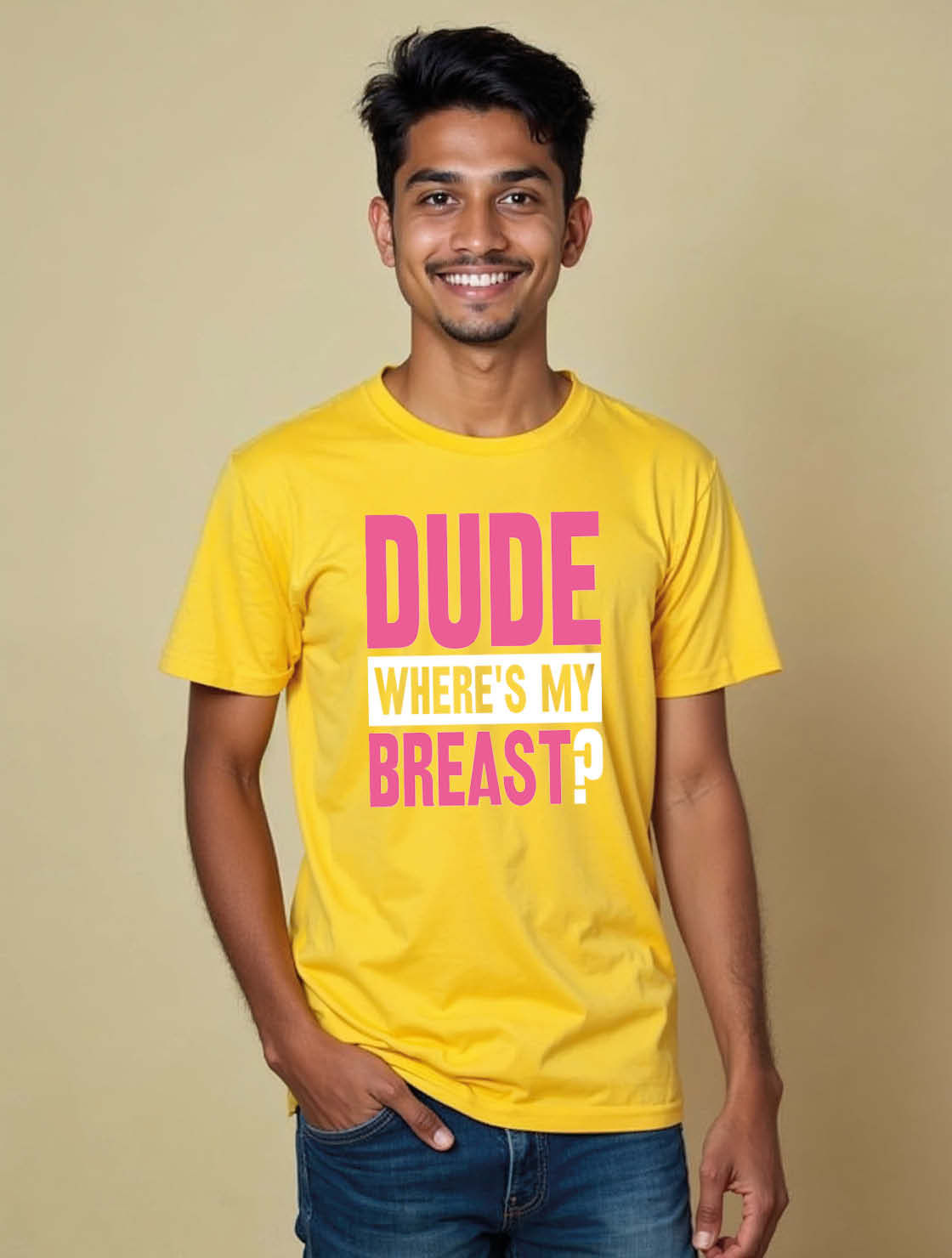 dude where's my breast Unisex Printed Graphic T-Shirt For Women, Men & Kids