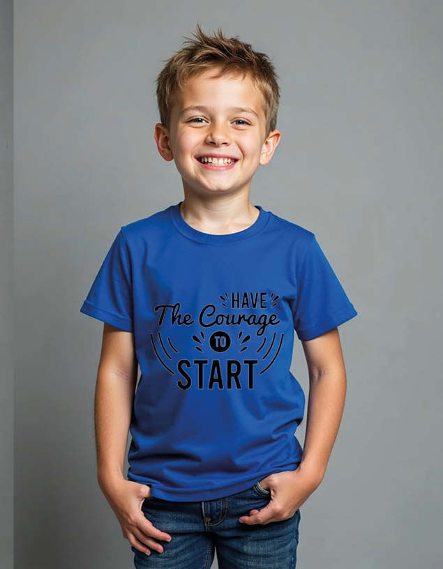 Thumbnail: have the courage to start Unisex Printed Graphic T-Shirt For Mens Womens & Kids