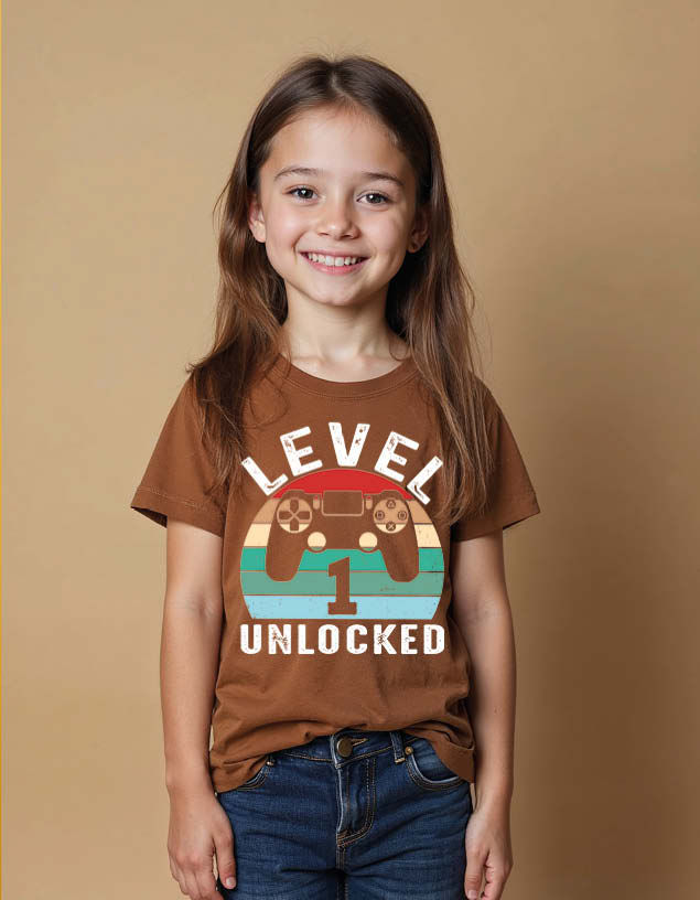 Thumbnail: level Unlocked Unisex Printed Graphic T-Shirt For Mens Womens & Kids