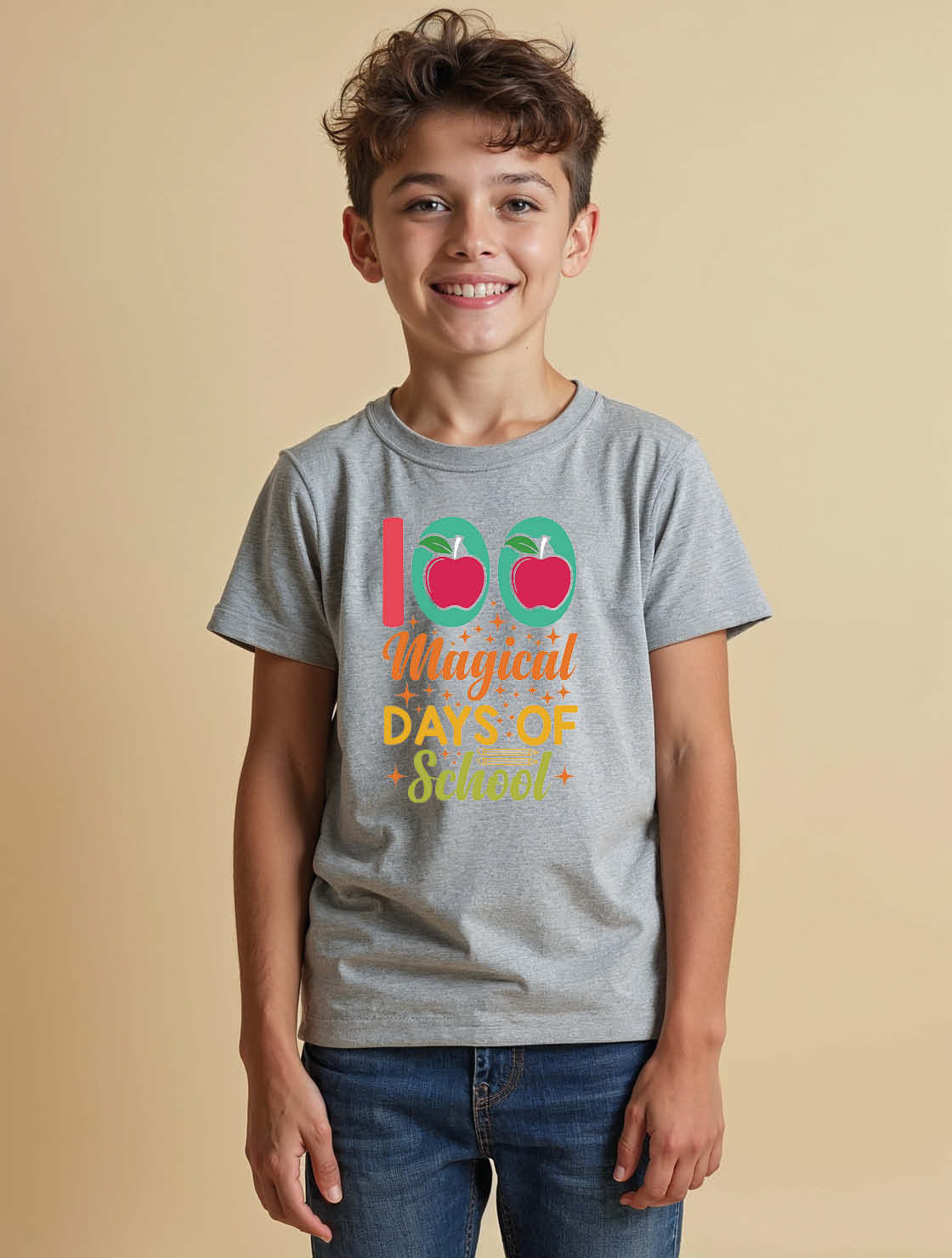 100 magical days of school Unisex Printed Graphic T-Shirt For Women, Men & Kids