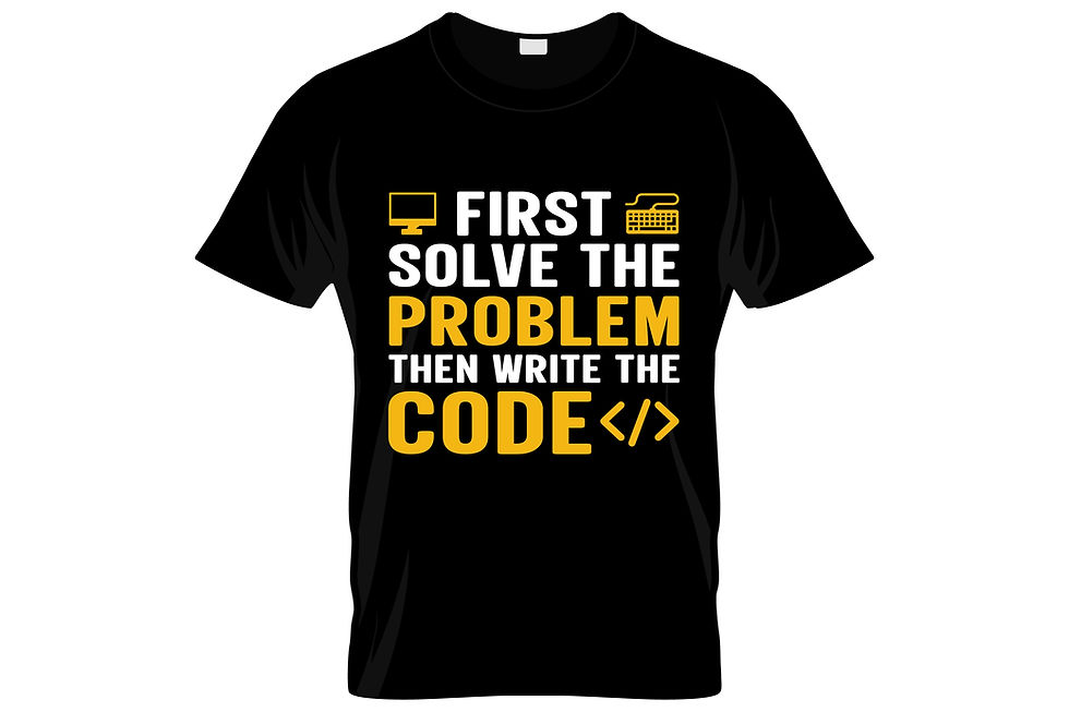 first solve the problem code typography printed t shirts