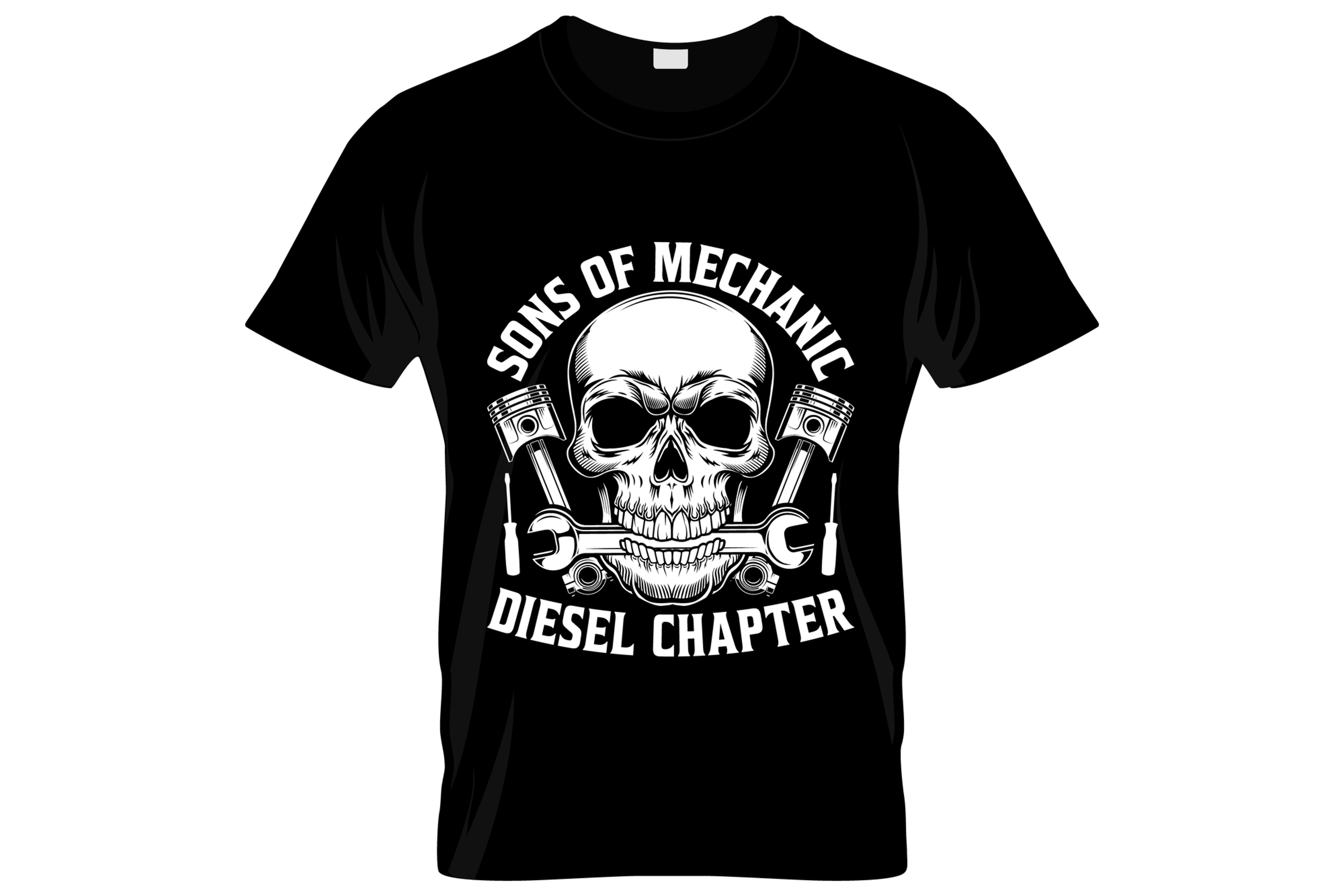 sons of mechanic diesel chapter graphic printed t shirts.