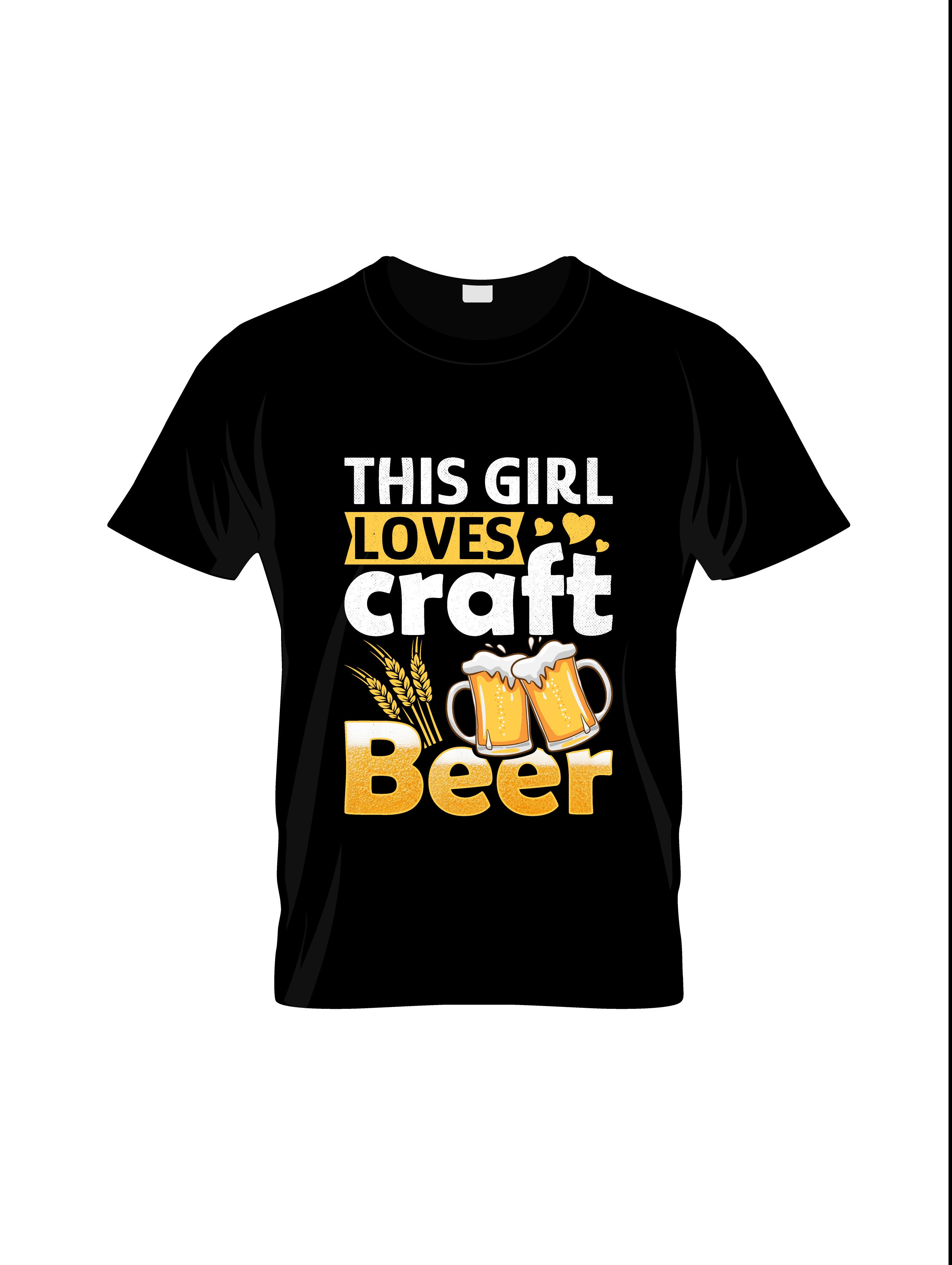 the girl loves craft beer   graphic printed t shirt.
