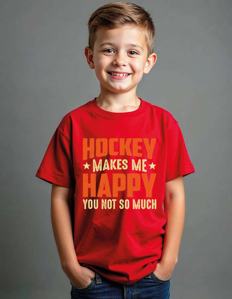 Thumbnail: hockey makes me happy you not so much Unisex Printed Graphic T-Shirt