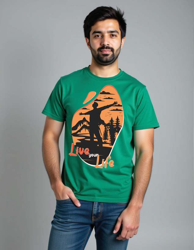 Thumbnail: live your life Unisex Printed Graphic T-Shirt For Mens Womens & Kids