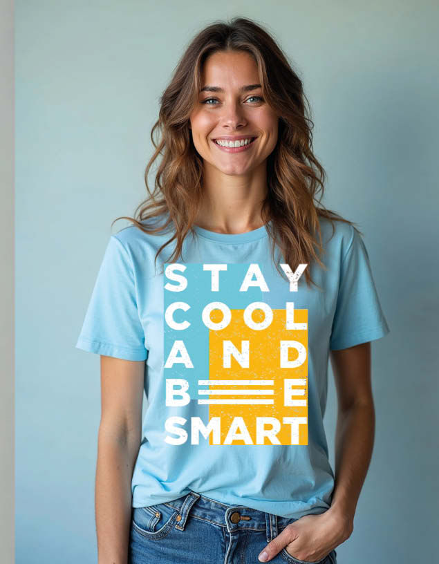 Thumbnail: stay cool and be smart Unisex Printed Graphic T-Shirt For Mens Womens & Kids