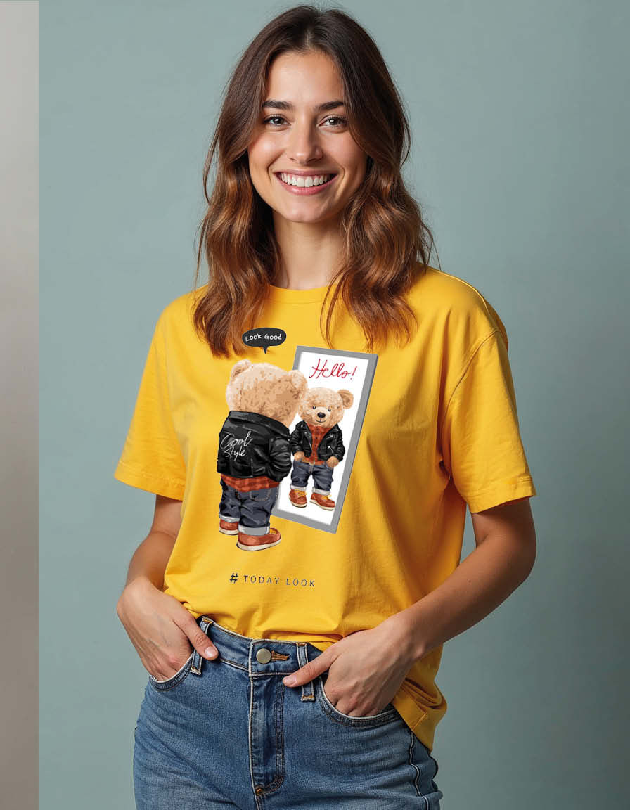 hello look good today look Unisex Printed Graphic T-Shirt For Mens Womens & Kids