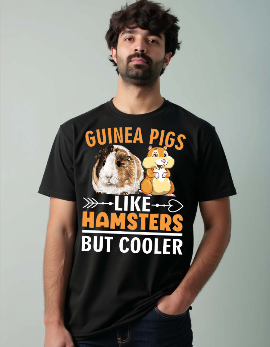 Thumbnail: guinea pigs like hamsters but cooler Unisex Printed Graphic T-Shirt