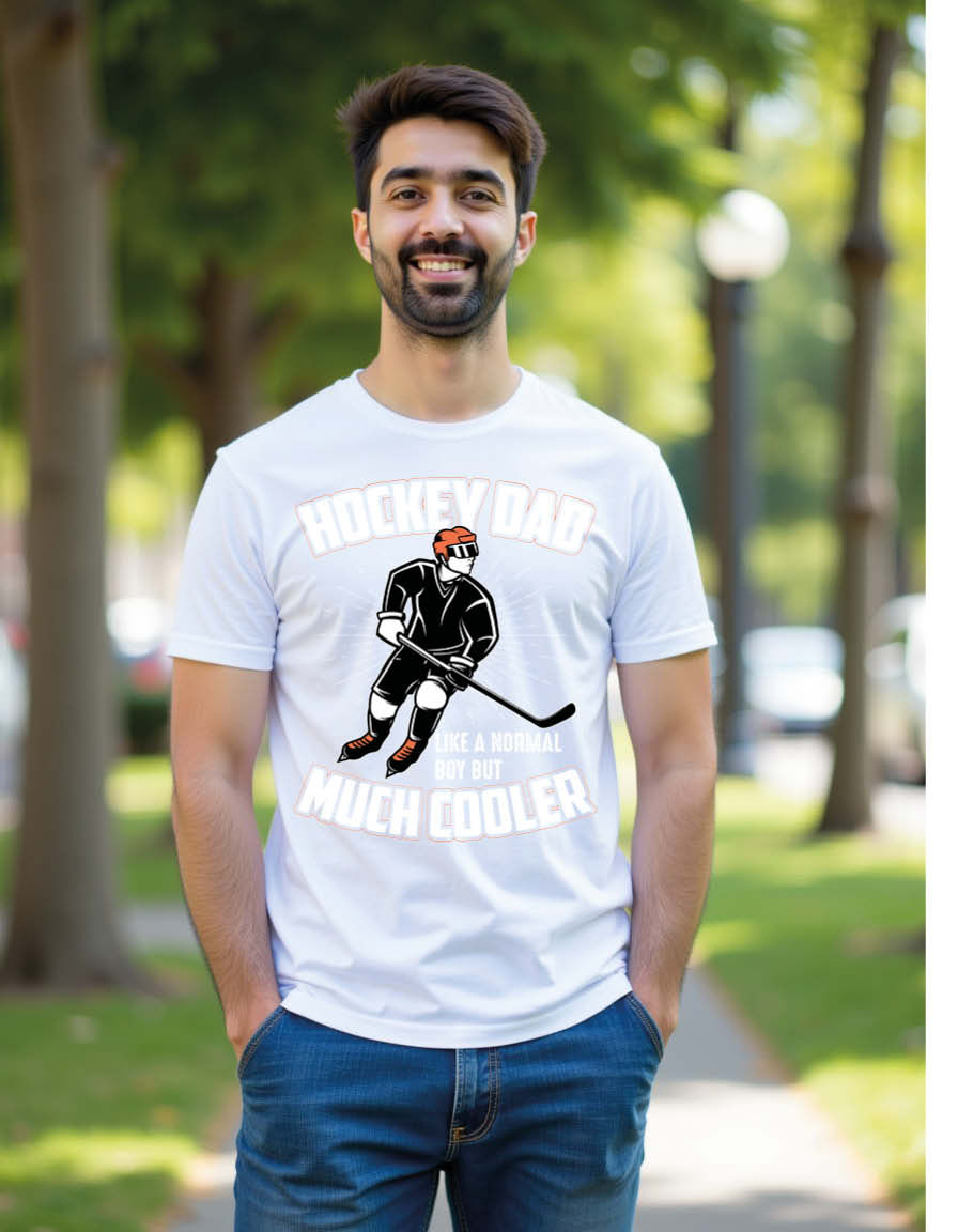Thumbnail: hockey dad like a normal boy but much cooler Unisex Printed Graphic T-Shirt