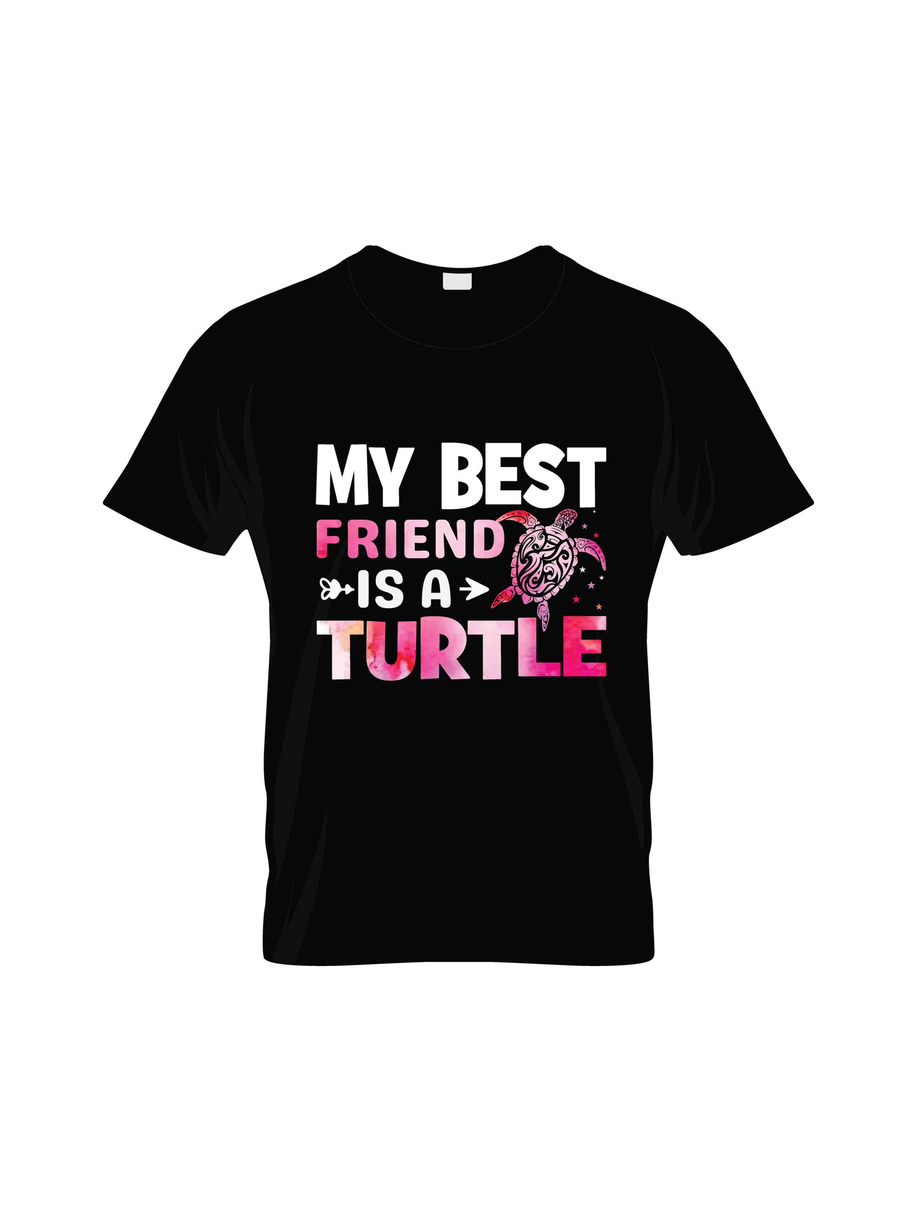my bst friend is a turtle typography printed t shirts