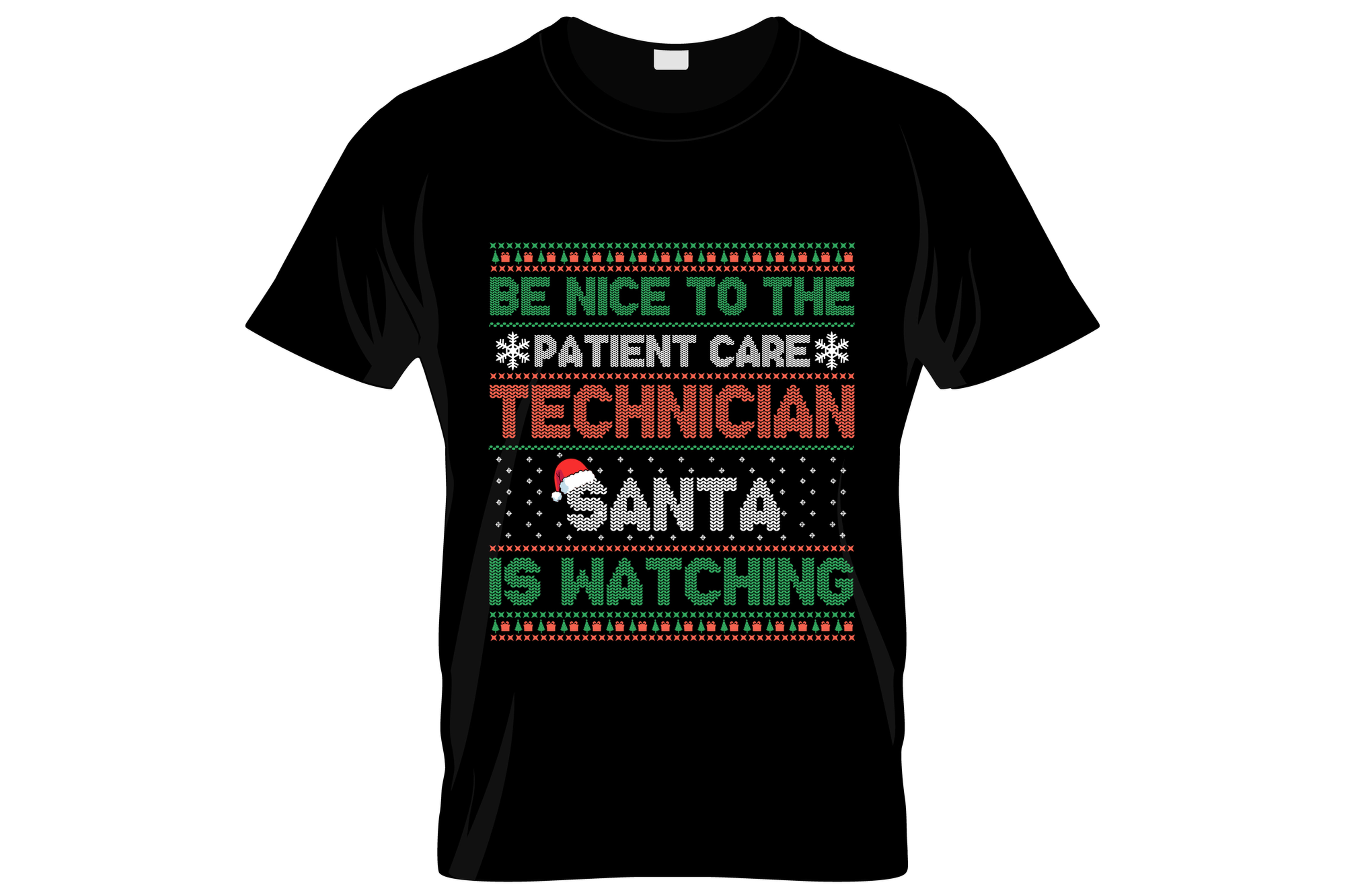 be nice to the patient care technician typography printed t s