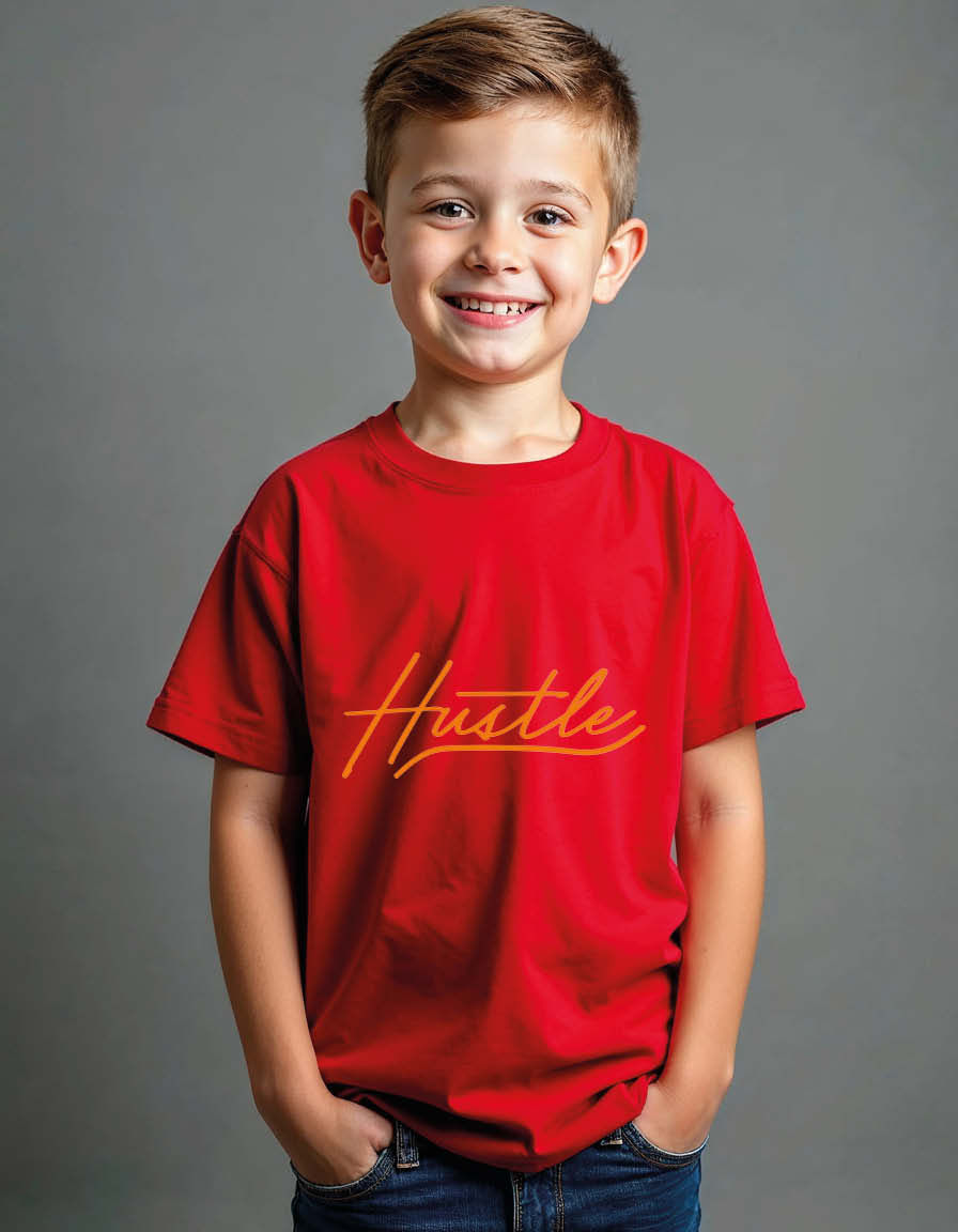 Thumbnail: hustle Vintage Streetwear Unisex Printed Graphic T-Shirt For Mens, Womens & Kids