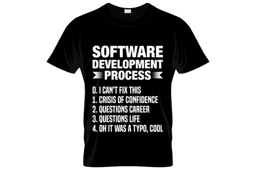 software development process typography printed t shirts | 99tshirt.in