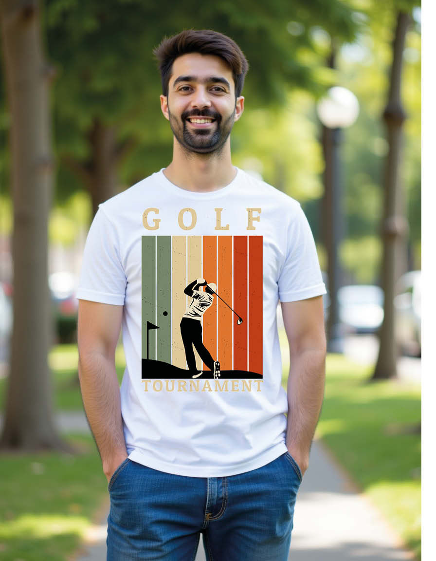 Thumbnail: Golf tournament Unisex Printed Graphic T-Shirt