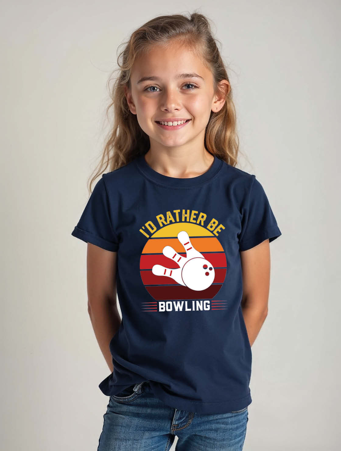 i'd rather be bowling Unisex Printed Graphic T-Shirt For Women, Men & Kids