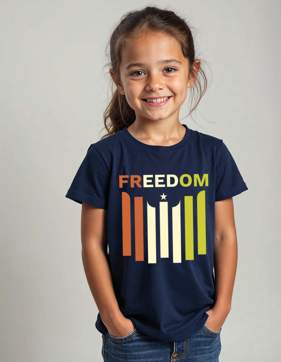 Thumbnail: freedom Stylish Unisex Printed Graphic T-Shirt For Mens Womens & Kids