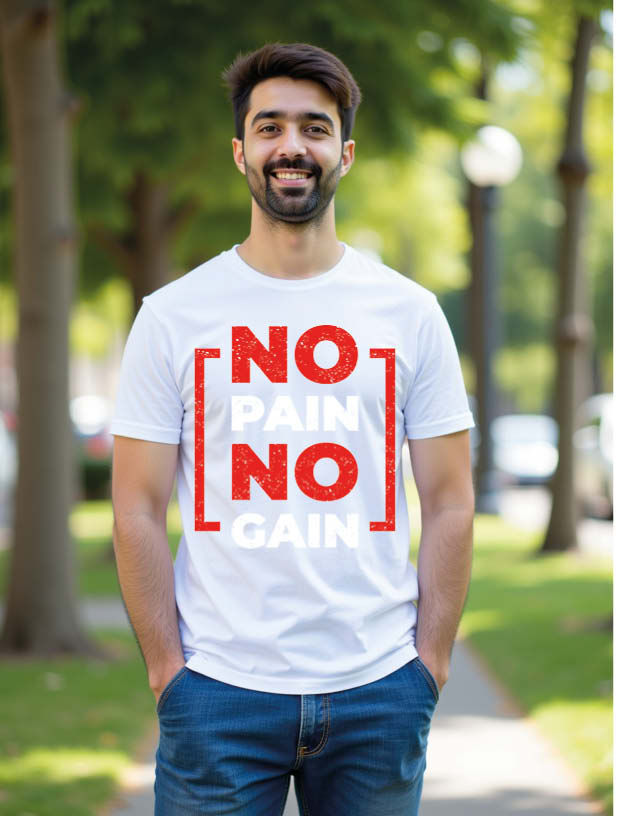 Thumbnail: no pain no gain Unisex Printed Graphic T-Shirt For Mens Womens & Kids