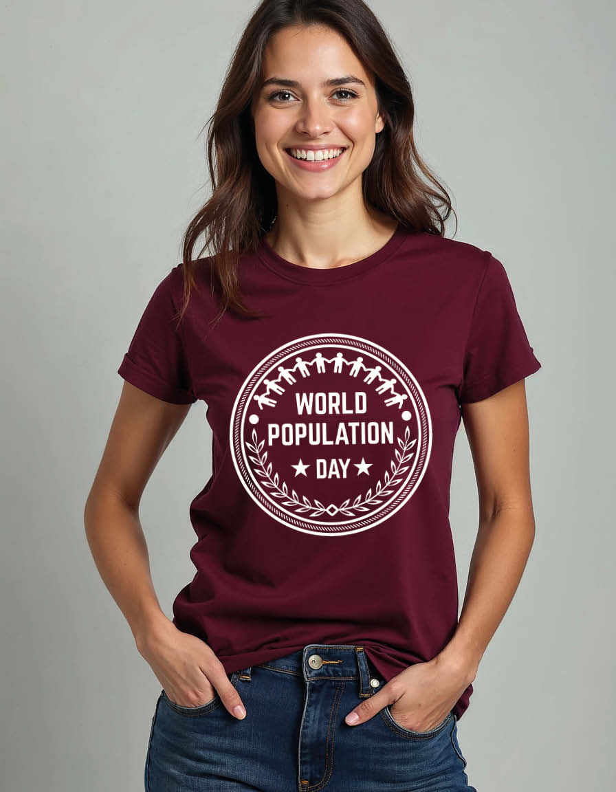 Thumbnail: World population day Unisex Printed Graphic T-shirt
