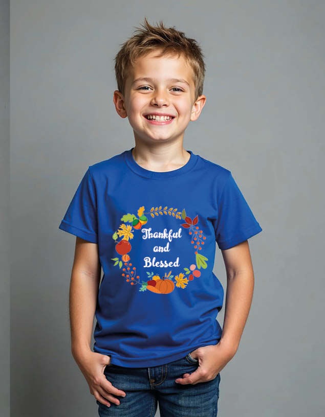 Thumbnail: thankful and blessed Unisex Printed Graphic T-Shirt For Mens Womens & Kids