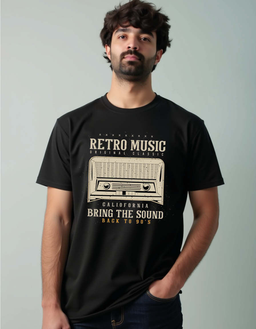 Retro music bring the sound Unisex printed Graphic T-Shirt For Men Women & kids
