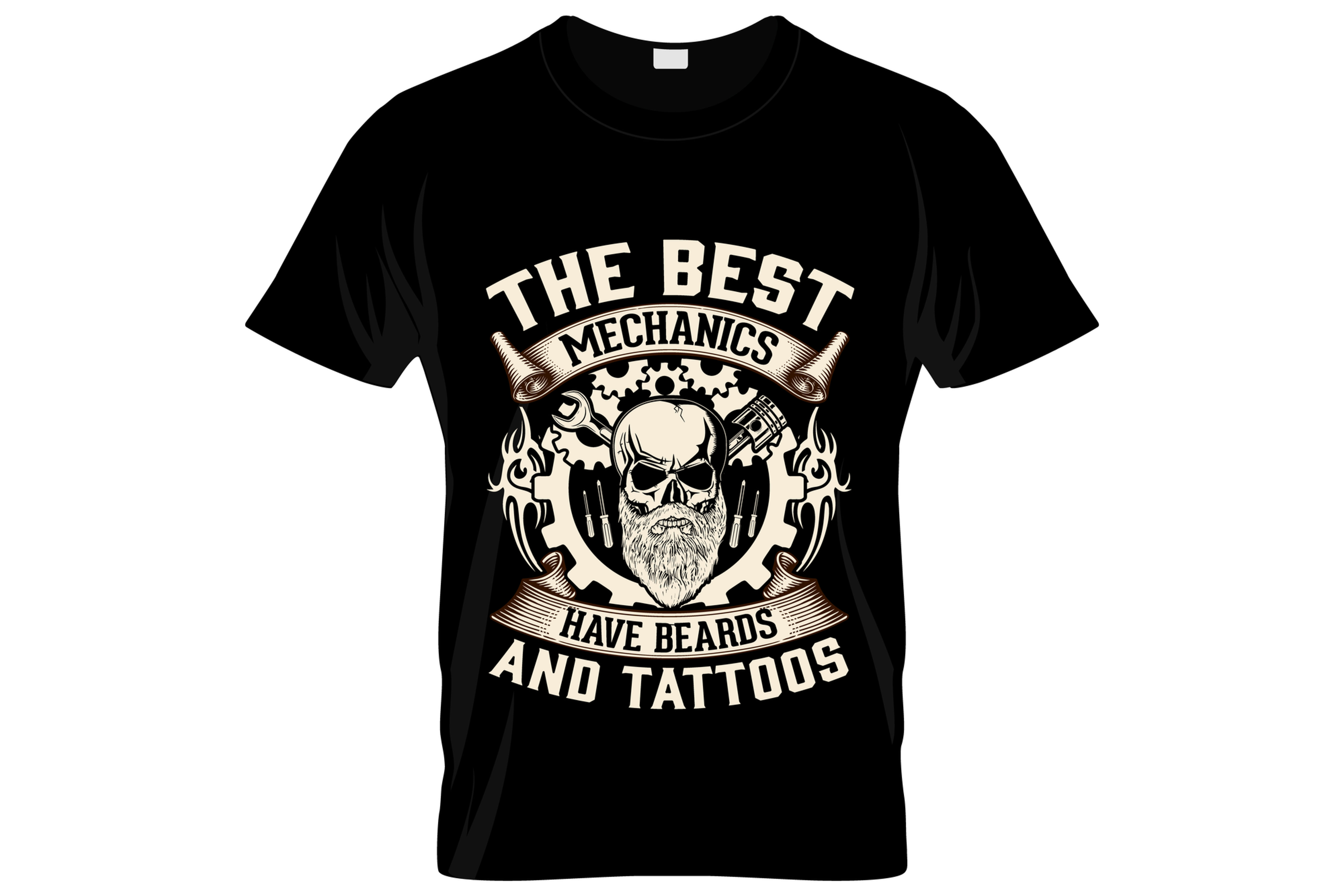 the best mechanics have beards tattoos graphic printed t shirts.