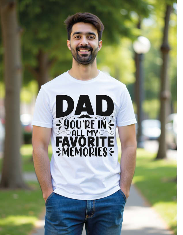 dad you're in all my favorite memories Unisex Printed Graphic T-Shirt