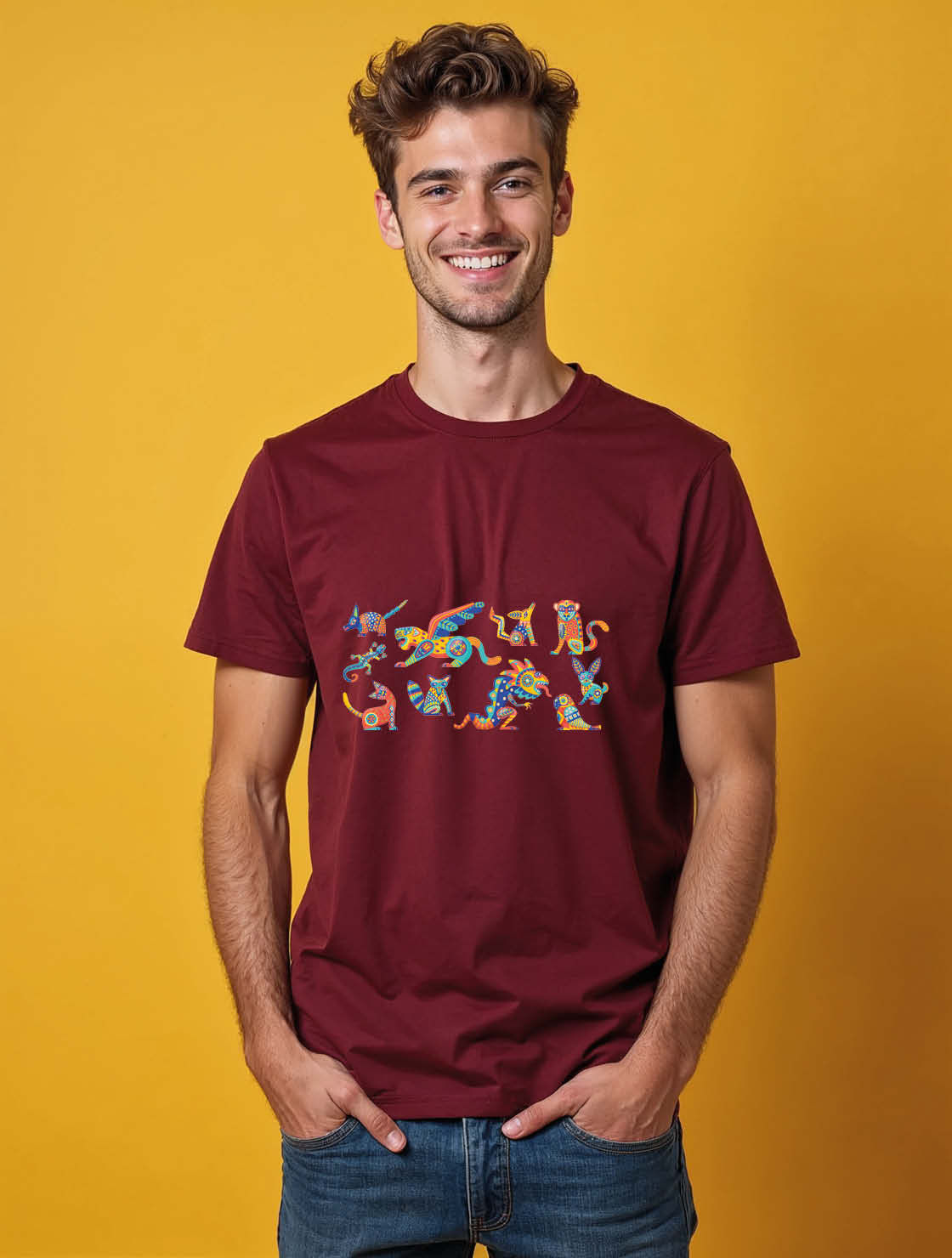 Cute Colorful Cartoon Animal Unisex Printed Graphic T-Shirt For Women Men & Kids